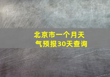 北京市一个月天气预报30天查询