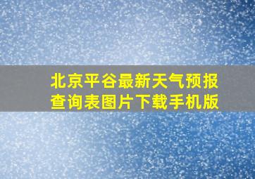 北京平谷最新天气预报查询表图片下载手机版