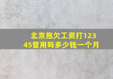 北京拖欠工资打12345管用吗多少钱一个月