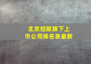 北京控股旗下上市公司排名表最新