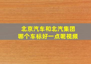 北京汽车和北汽集团哪个车标好一点呢视频