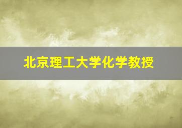 北京理工大学化学教授