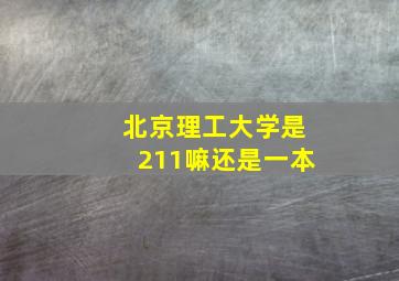 北京理工大学是211嘛还是一本