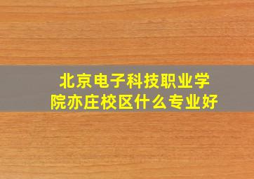 北京电子科技职业学院亦庄校区什么专业好