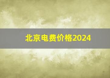 北京电费价格2024