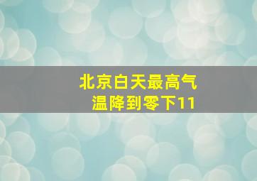 北京白天最高气温降到零下11