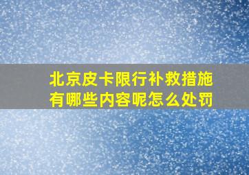 北京皮卡限行补救措施有哪些内容呢怎么处罚