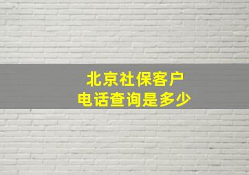 北京社保客户电话查询是多少