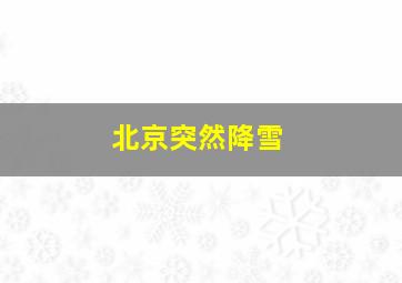 北京突然降雪