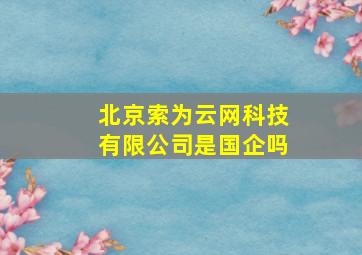 北京索为云网科技有限公司是国企吗