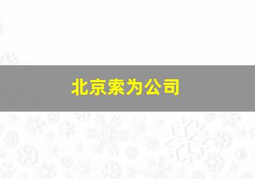 北京索为公司