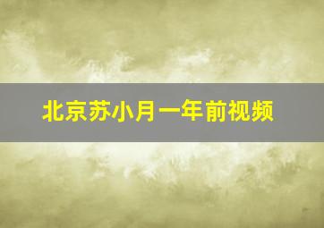 北京苏小月一年前视频