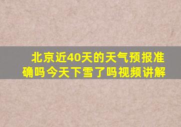 北京近40天的天气预报准确吗今天下雪了吗视频讲解