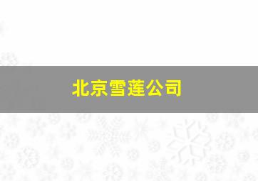 北京雪莲公司