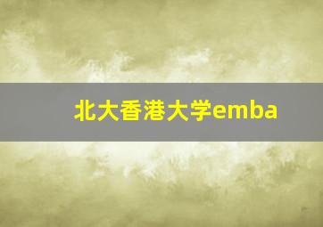 北大香港大学emba