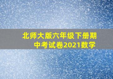 北师大版六年级下册期中考试卷2021数学