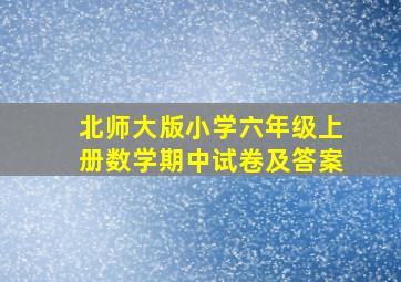 北师大版小学六年级上册数学期中试卷及答案