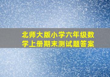 北师大版小学六年级数学上册期末测试题答案