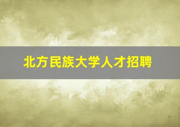 北方民族大学人才招聘