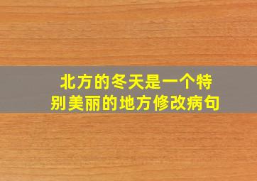 北方的冬天是一个特别美丽的地方修改病句