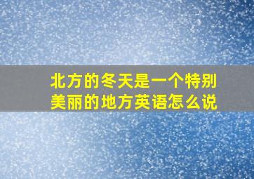 北方的冬天是一个特别美丽的地方英语怎么说