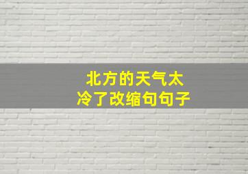 北方的天气太冷了改缩句句子