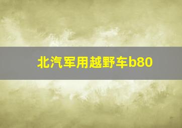 北汽军用越野车b80