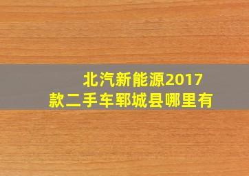 北汽新能源2017款二手车郓城县哪里有