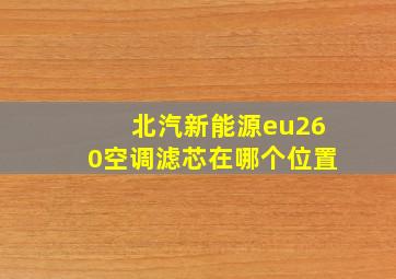 北汽新能源eu260空调滤芯在哪个位置