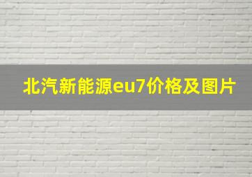 北汽新能源eu7价格及图片