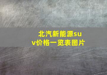 北汽新能源suv价格一览表图片