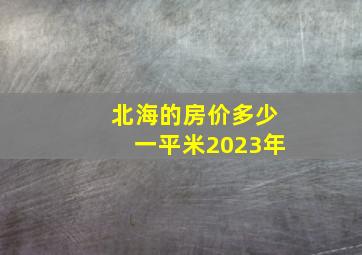 北海的房价多少一平米2023年