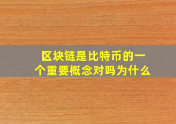 区块链是比特币的一个重要概念对吗为什么