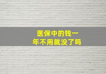 医保中的钱一年不用就没了吗