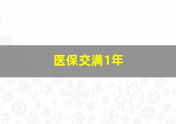 医保交满1年