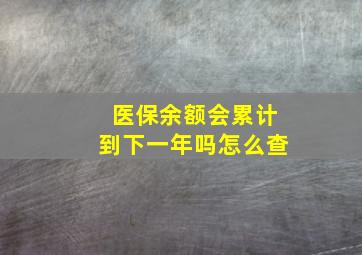 医保余额会累计到下一年吗怎么查