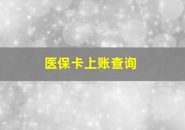 医保卡上账查询