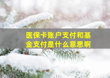 医保卡账户支付和基金支付是什么意思啊