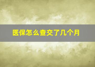 医保怎么查交了几个月