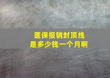 医保报销封顶线是多少钱一个月啊