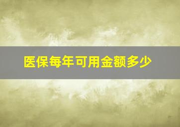 医保每年可用金额多少