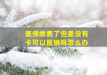 医保缴费了但是没有卡可以报销吗怎么办