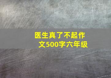 医生真了不起作文500字六年级