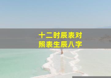 十二时辰表对照表生辰八字