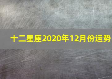 十二星座2020年12月份运势