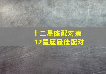 十二星座配对表12星座最佳配对