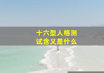 十六型人格测试含义是什么