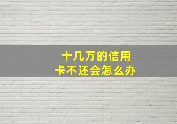 十几万的信用卡不还会怎么办