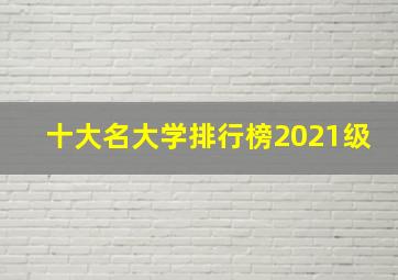 十大名大学排行榜2021级