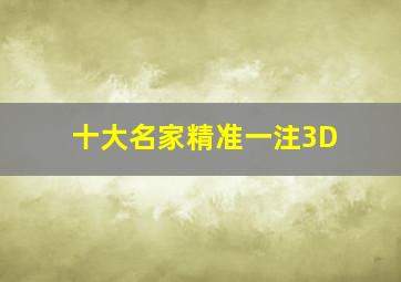 十大名家精准一注3D